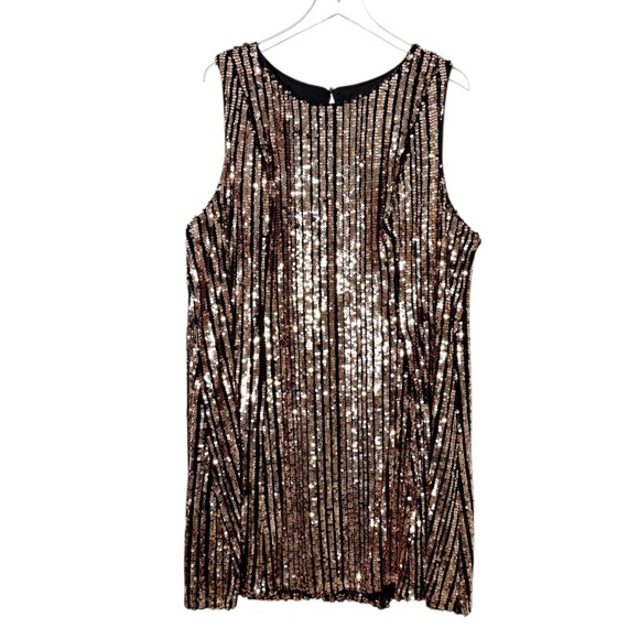 Torrid Sequin Rose Gold Black Women’s Sleeveless Party Mini Dress Sz 3X - Picture 2 of 12
